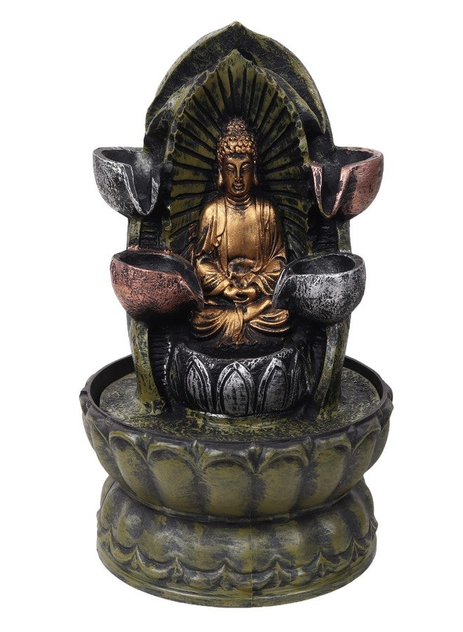 VIVARS Resin Lord Buddha Tabletop Waterfall Fountain Fengshui Indoor Decoration Zen Fountain For Home Office Bedroom Decor Multicolour - Image 3